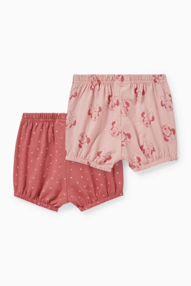 Babys - Set van 2 - Minnie Mouse - baby-shorts - donker rose