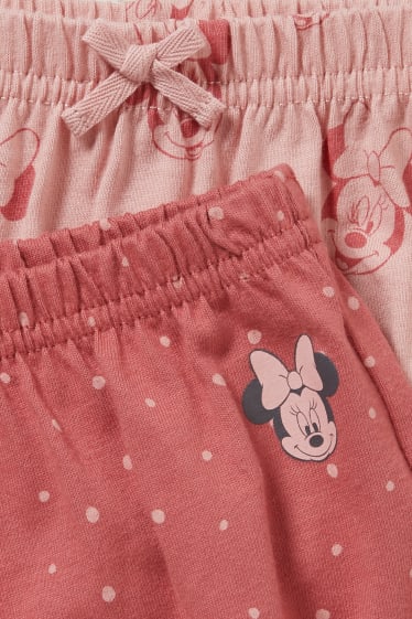 Babys - Set van 2 - Minnie Mouse - baby-shorts - donker rose