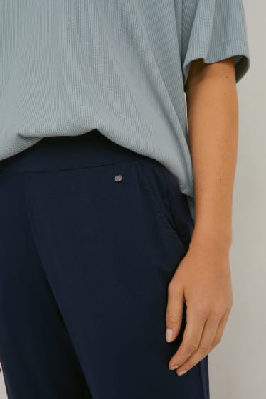 Women - Basic jersey trousers - regular fit - dark blue