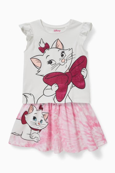 Children - Aristocats - set - short sleeve T-shirt and skirt - 2 piece - white