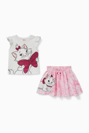 Kinder Mädchen - Aristocats - Set - Kurzarmshirt und Rock - 2 teilig - weiß