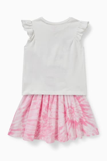 Children - Aristocats - set - short sleeve T-shirt and skirt - 2 piece - white