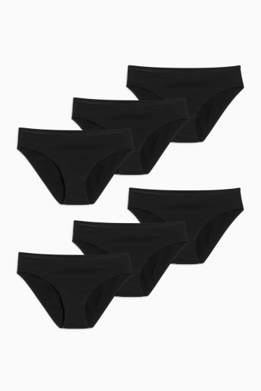 Women - Multipack of 6 - briefs - LYCRA® - black