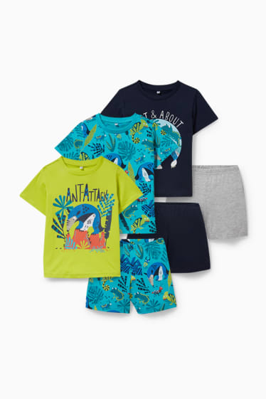 Kinder - Multipack 3er - Shorty-Pyjama - 6 teilig - dunkelblau