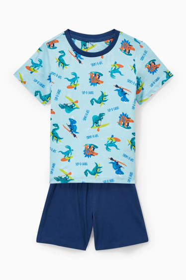 Children - Dinosaur - short pyjamas - 2 piece - dark blue
