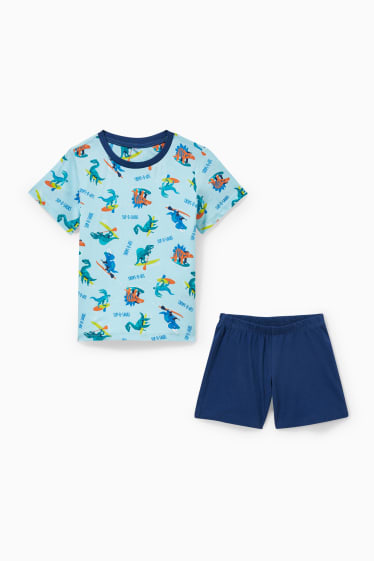 Children - Dinosaur - short pyjamas - 2 piece - dark blue