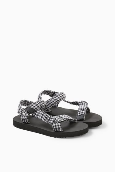Teens & young adults - CLOCKHOUSE - sandals - check - black