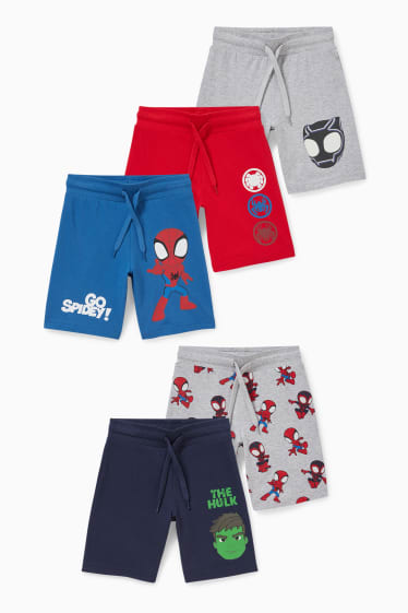 Children - Multipack of 5 - Marvel - sweat shorts - dark blue