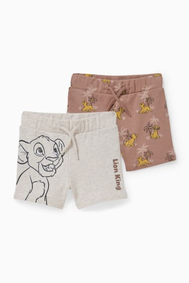 Neonati - Confezione da 2 - Il Re Leone - shorts felpati per neonati - marrone