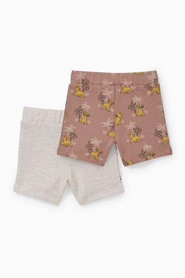 Neonati - Confezione da 2 - Il Re Leone - shorts felpati per neonati - marrone