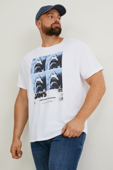 Heren - T-shirt - Jaws - wit