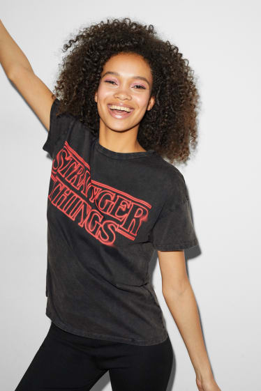 Mujer - CLOCKHOUSE - camiseta - Stranger Things - gris oscuro