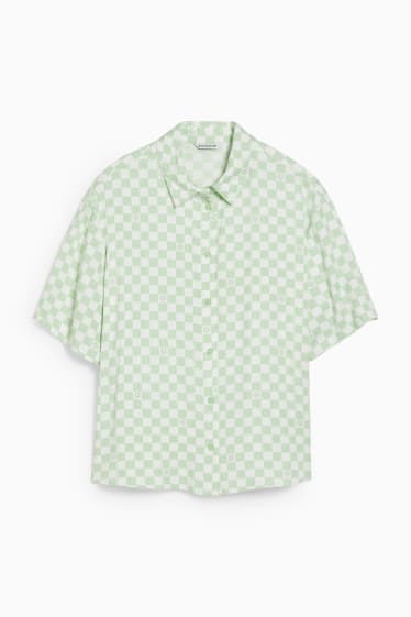 Jóvenes - CLOCKHOUSE - blusa - de cuadros - blanco / verde