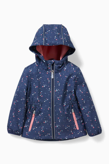 Kinder Mädchen - Funktionsjacke mit Kapuze - dunkelblau