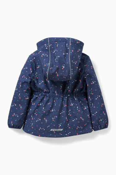 Kinder Mädchen - Funktionsjacke mit Kapuze - dunkelblau