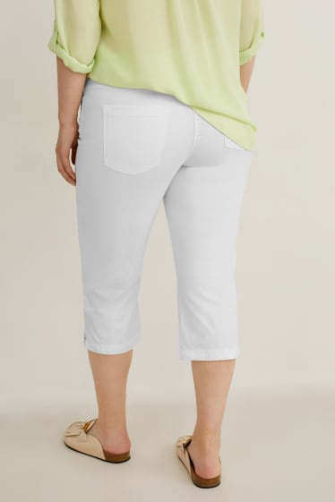 Women - Capri trousers - mid-rise waist - slim fit - LYCRA® - white