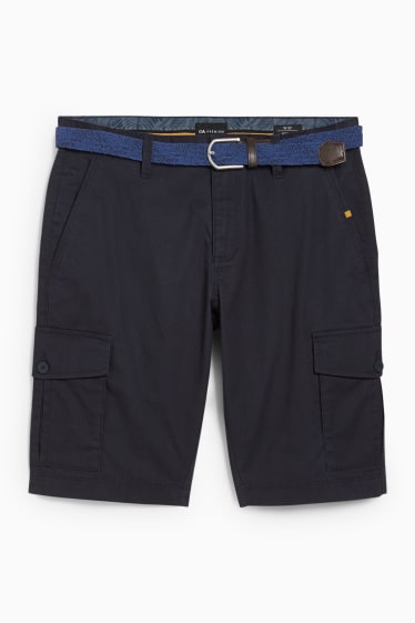 Uomo - Shorts cargo con cintura - blu scuro