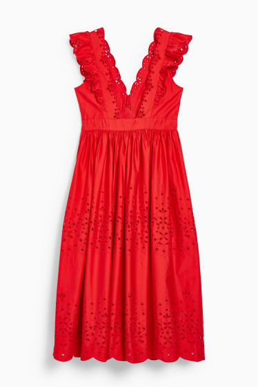 Dames - Fit & flare-jurk - rood