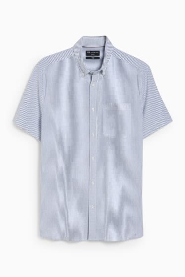 Hombre - Camisa - slim fit - button down - Flex - blanco / azul claro