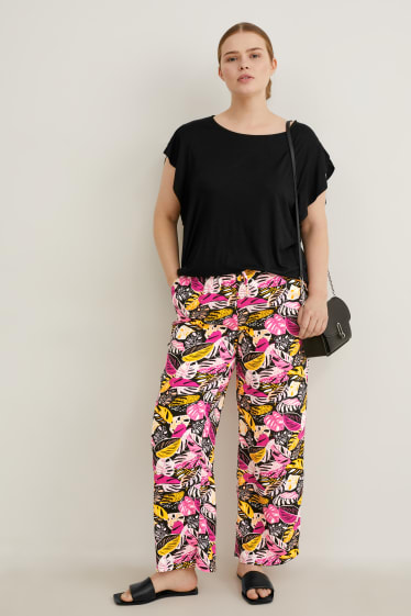 Femmes - Pantalon de toile - palazzo - coloré