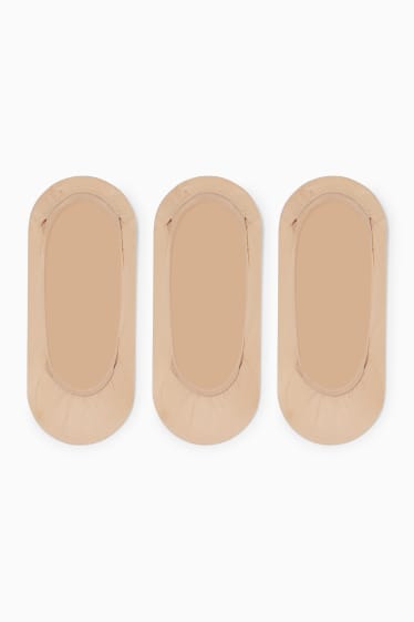 Dames - Set van 3 - basic-voetjes  - beige
