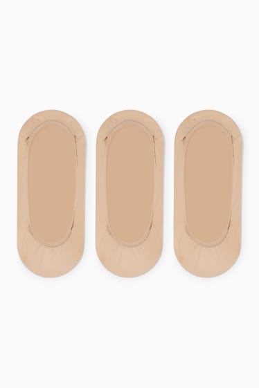 Damen - Multipack 3er - Füßlinge - beige