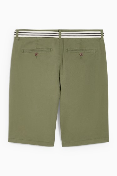 Men - ONLY - shorts with belt - dark green