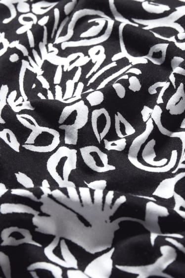 Donna - T-shirt - a fiori - nero / bianco