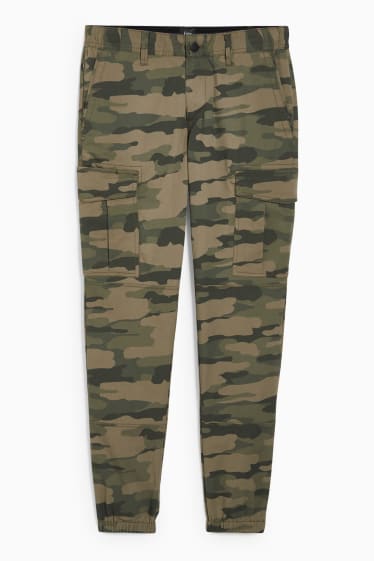 Hommes - Pantalon cargo - coupe fuselée - Flex - LYCRA® - kaki