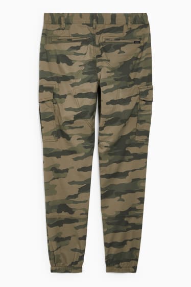 Hommes - Pantalon cargo - coupe fuselée - Flex - LYCRA® - kaki