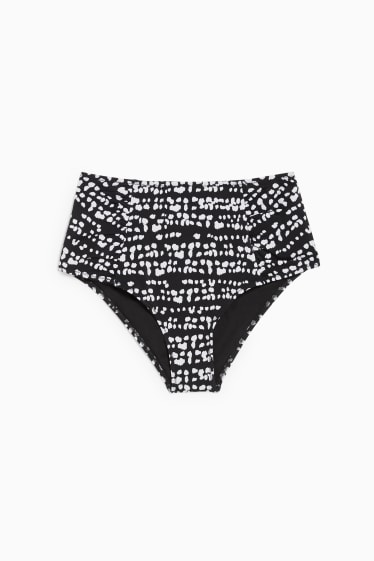 Donna - Slip bikini - vita alta - LYCRA® - nero / bianco