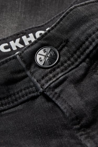 Heren - CLOCKHOUSE - korte spijkerbroek - LYCRA® - jeansdonkergrijs