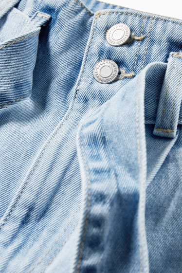Dames - CLOCKHOUSE - bermuda van spijkerstof - high waist - jeanslichtblauw
