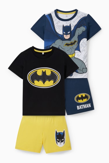 Dzieci - Wielopak, 2 szt. - Batman - krótka piżama - 4 części - czarny