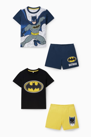 Dzieci - Wielopak, 2 szt. - Batman - krótka piżama - 4 części - czarny
