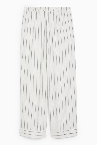Women - Pyjama bottoms - striped - white