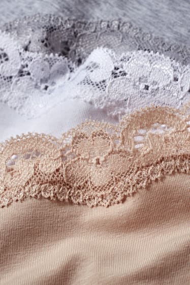 Dames - Set van 3 - hipster - wit