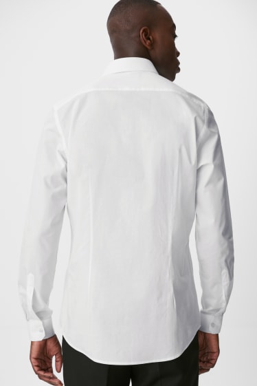 Heren - Business-overhemd - slim fit - kent - gemakkelijk te strijken - wit