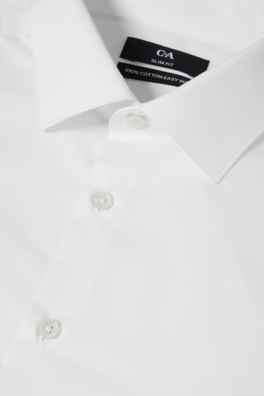 Hommes - Chemise de bureau - slim fit - col cutaway - blanc