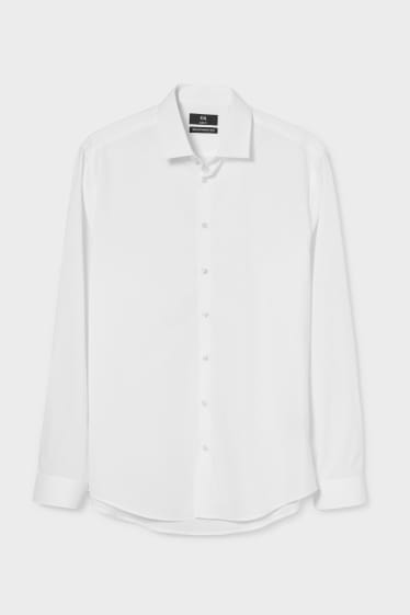 Men - Business shirt - slim fit - cutaway collar - white