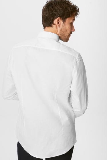 Men - Business shirt - slim fit - cutaway collar - white