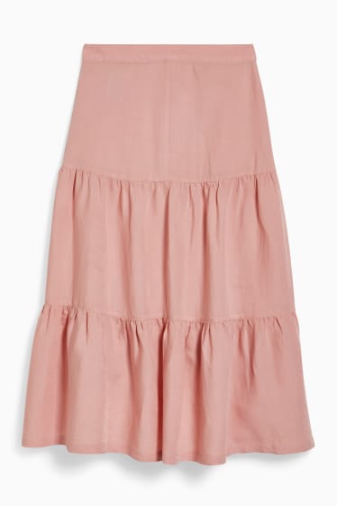 Women - Skirt - linen blend - rose