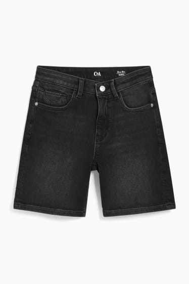 Damen - Jeans-Shorts - Mid Waist - dunkeljeansblau