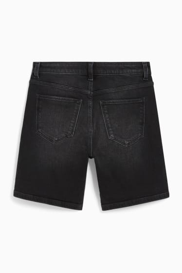 Femei - Pantaloni scurți de blugi - talie medie - denim-albastru închis