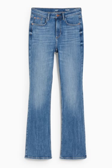 Women - Bootcut jeans - high waist - denim-light blue