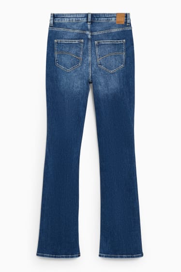 Women - Bootcut jeans - high waist - denim-blue