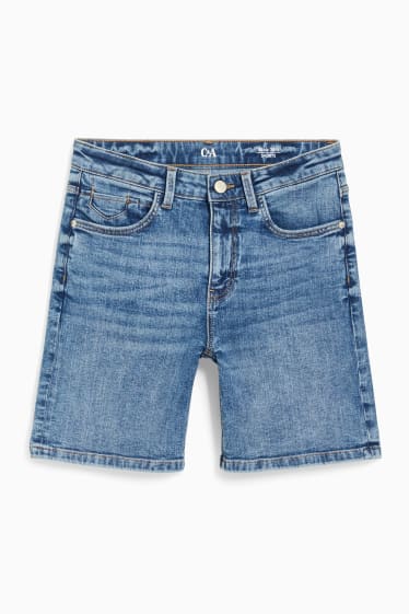 Damen - Jeans-Shorts - Mid Waist - LYCRA® - jeansblau