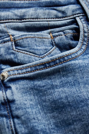 Damen - Jeans-Shorts - Mid Waist - LYCRA® - jeansblau