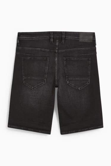 Men - Denim Bermuda shorts - flex jog denim - denim-dark gray