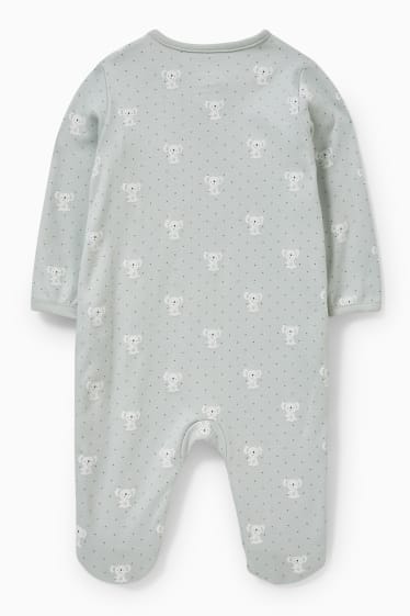 Niemowlęta - Piżama niemowlęca - w kropki - miętowa zieleń